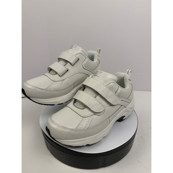 Drew Orthopedic White Leather Hook and Loop Adjustable Walking Shoes Womens 9.5W